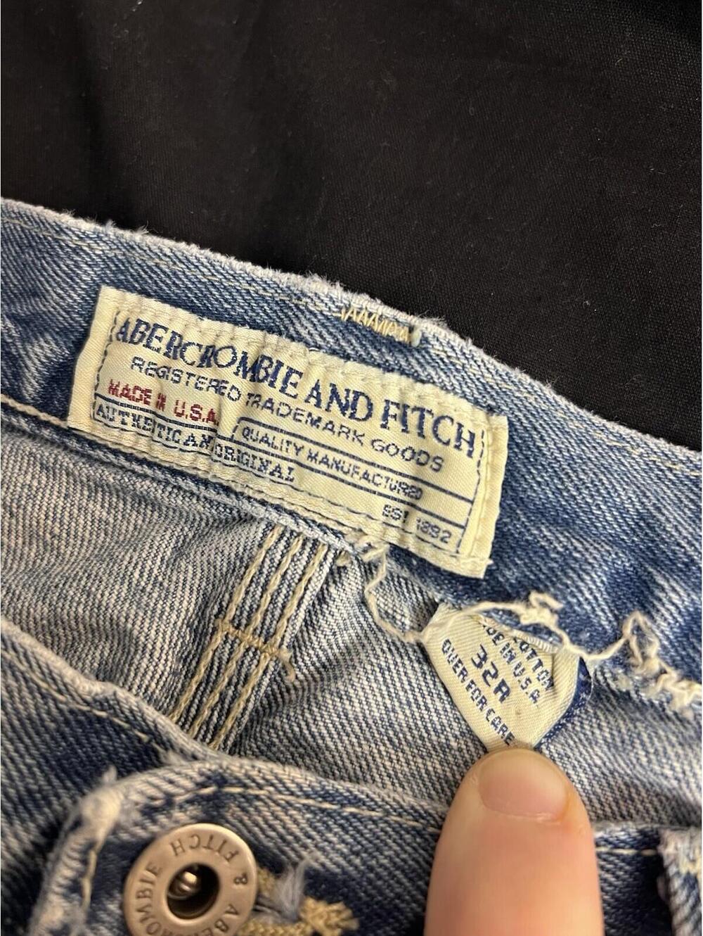 VTG Y2K Abercrombie & Fitch Men’s 32R Carpenter Jeans Wide Leg Baggy 30x30 - Picture 6 of 15
